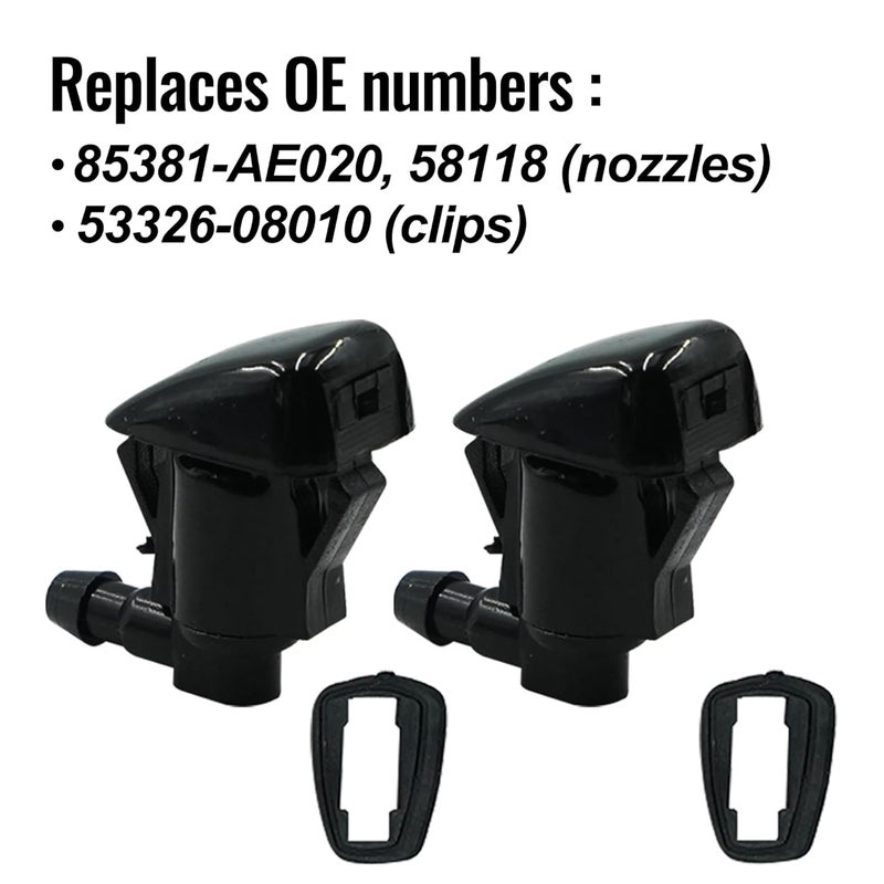 EDIETH 85381-AE020, 58118, 53326-08010 Windshield Washer Nozzles&Clips,for Toyota Sienna 2004 2005 2006 2007 2008 2009 2010 for Toyota Solara 2004 2005 2006 2007 2008 - Image 4